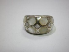 Schöner breiter Silberring mit Perlmutt (925er)  MW1481