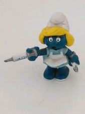 Schlumpfine Krankenschwester von Schleich 1981 Nr. 9 Kleid türkis kleines CE 