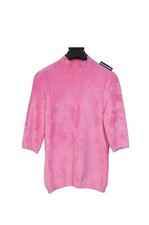 Balenciaga Pullover Sweater Shirt Large Pink Samt Short Sleeve Stretch L