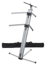 Doppel Keyboard Ständer Set Synthesizer Piano Stativ 2 Ebenen Mikrostativ Tasche