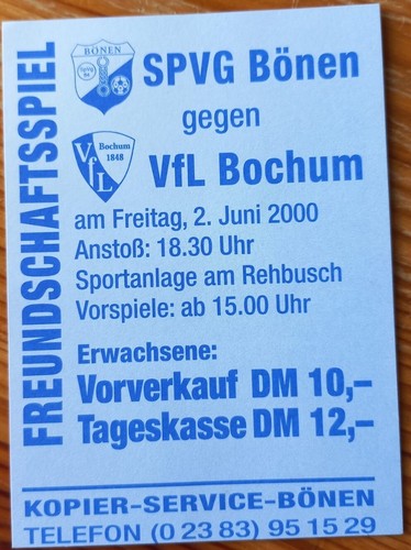 Sammler ticket spvg bönen - ticket:spvg, bönen-vfl