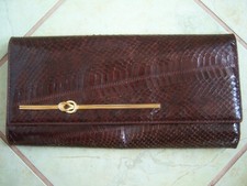 Vintage echt LEDER Kroko