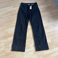 Breite Jeanshose Schwarz mit