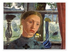 Poster Mädchen vor einem Fenster - Paula Modersohn-Becker