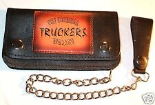 Geldbörse Brustbeutel Biker Leder massive Kette Reißverschluss Druckknopf 