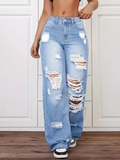 Trendy Washed Ripped Straight