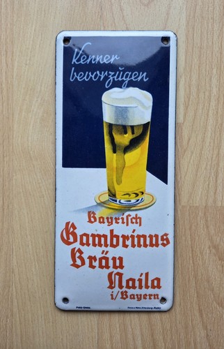 Gambrinus emailschild - gambrinus,