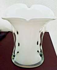 Weiße Designer-Glasvase 30 cm