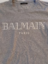 BALMAIN Paris Straight Fit T-Shirt Cotton Shirt Logo Tee Top New S Original 
