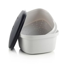 Tupperware Sieb Servierer mit Siebeinsatz Küchen Chef C37 Schwarz/Weiß NEU&OVP