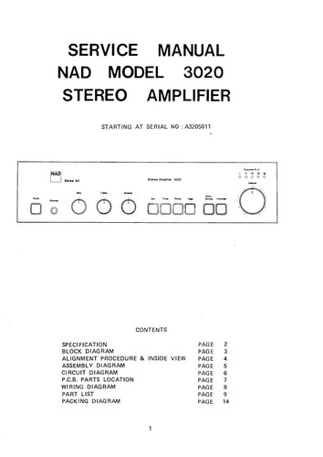 Service manual für nad - manual,