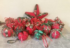 16 x Christbaumschmuck Vintage Styropor + Stoff Weihnacht Deko 