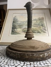 Antiker Eisstock Eisenring Holz Griff Eisstockschießen