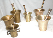 Apotheke 6x Mörser Sammlung groß m.Pistill Stößel Messing  Konvolut vintage Deko
