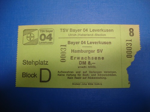 Ticket bayer leverkusen - 87/88,