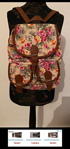 Rucksack mit blumenmuster - rucksack,