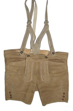 kurze Herren- LEDERHOSE  Trachtenhose aus HIRSCHLEDER in beige ca. Gr. 54
