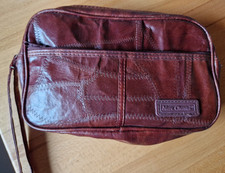 MARC CHANTAL Leder Handgelenk-Tasche - Braun - Vintage Patchwork Stil