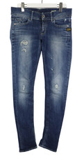 G-STAR Lynn Skinny Jeans Damen W31/L34 Fade Effect Whiskers Zip Fly Distressed