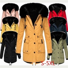 Damen Winter Jacke Stepp Mantel Parka Winterjacke Kunstpelz Warmgefüttert Kapuze