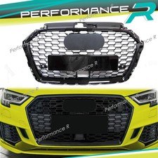 Wabengrill Kühlergrill Schwarz für AUDI A3 8V S3 8V Facelift 2016-2020 mit ACC