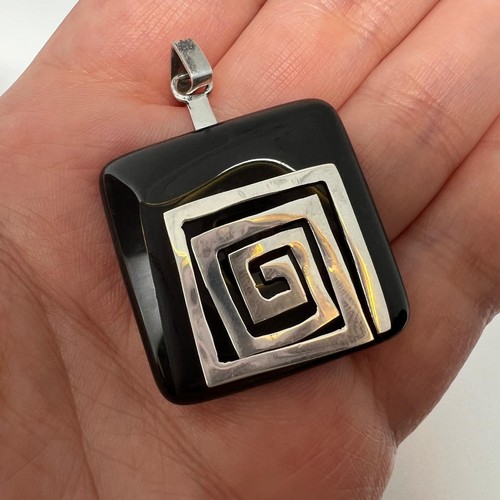 Onyx anhänger 925 silber - anhänger,