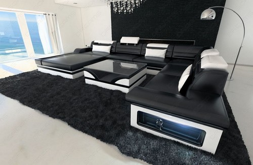 Ledersofa couch wohnlandschaft - ledersofa,