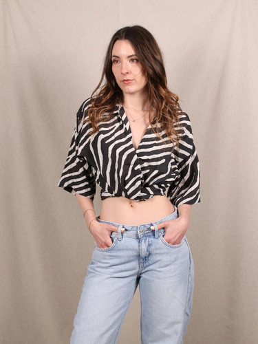 Cropped oversize bluse - h&m,