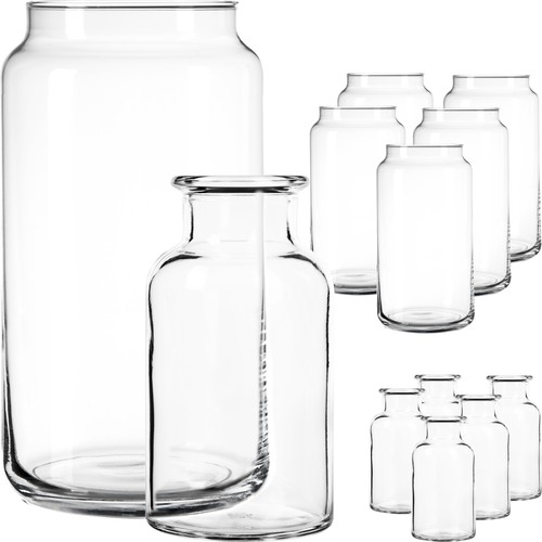 12tlg glas vasen set - glas, aus