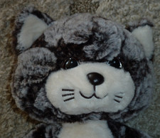 Süße Schlenkerkatze groß grau weiß  ca. 70cm Plüsch- Kuscheltier neuwertig