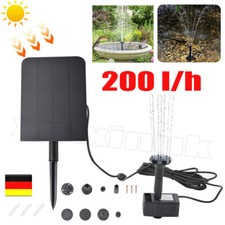 SolarPumpe Brunnen 2.5W Springbrunnen Pumpenset Akku Garten Teichpumpe 200L/H DE