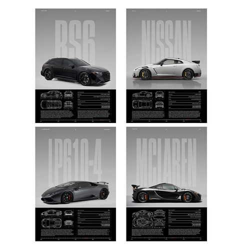 Auto poster wandbild - wandbild, rs6