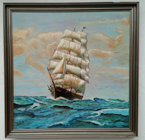 ölgemälde segelschiff ostsee - Ölgemälde,