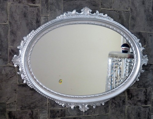 Wandspiegel silber oval barock - oval,