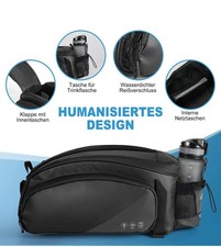 Fahrradtasche Gepäckträger wasserdicht 12L Rucksack 3in1 mit Regenhülle