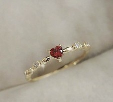 GP 14K Gold Ring rotes Herz