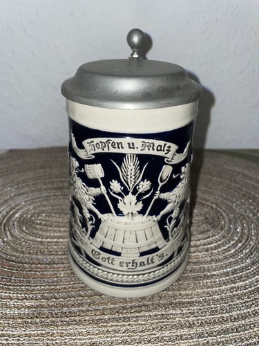 Bierkrug steinkrug zinndeckel - steinkrug,