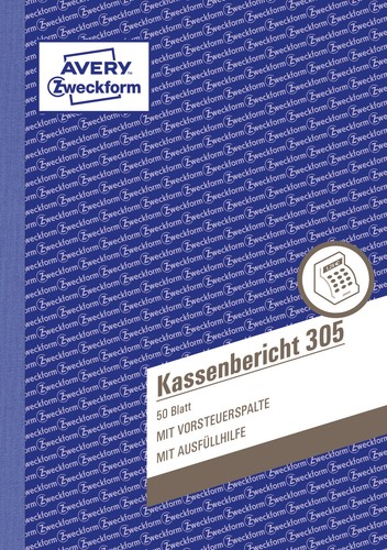 Zweckform kassenbericht 305 - kassenbericht,