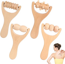 4 Stück Massageroller Holz