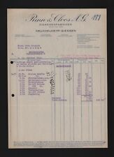 HEUCHELHEIM-GIESSEN, Rechnung 1933, Rinn & Cloos AG Zigarren-Fabriken