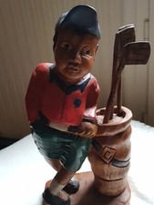 Figur Holz Golf Caddy Vintage