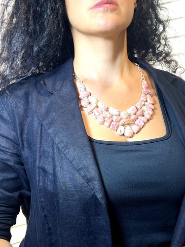 Rhodonit halskette collier - rhodonit,