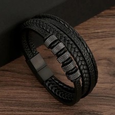 Herren Armband Schwarz Echtes