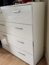 Kommode, 4 Schubladen, Weiß, Schlafzimmer