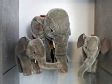 Steiff Tier Elefant Familie mit 2 Elefanten Babys Ca 20 cm Guter Zustand 