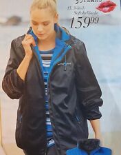 Ulla Popken Softshelljacke 3-in-1 Wende-Steppweste 42 / 44 schwarz blau  NP 160 