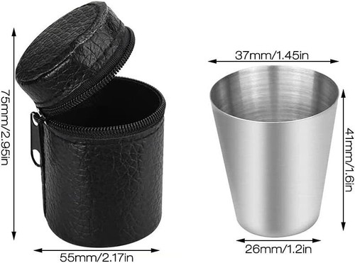 Edelstahl becher 12stk schnaps - 12stk,