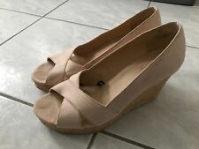 H&M Damen Pumps High Heels Absatzschuhe Keilabsatz Komfortschuhe Beige Gr. 40