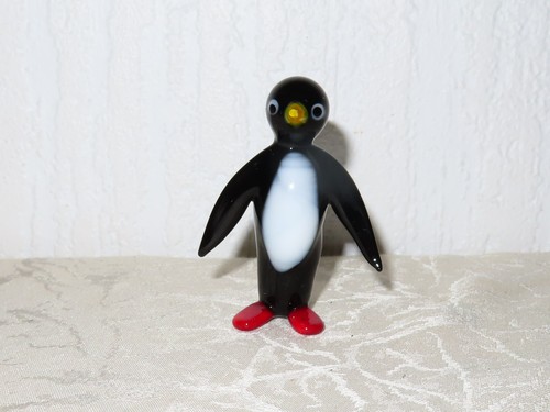 Vintage glasfigur pinguin - vintage,