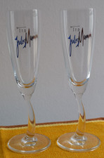 2 x Jules Mumm Sektglas / Sektgläser 0,1 L Sektkelch mit gebogenem Stiel Vintage